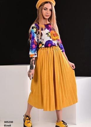 Блуза жіноча принт квіти