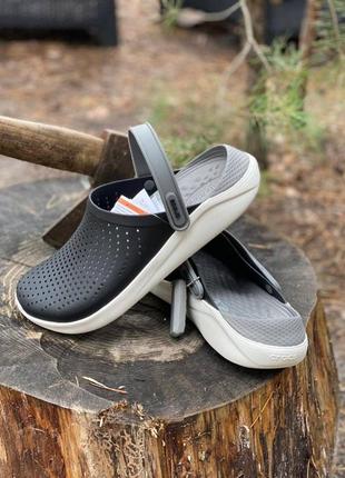 Crocs literide clog grey кроксы мужские сабо черные