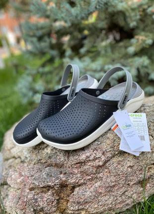 Crocs literide clog grey кроксы мужские сабо черные