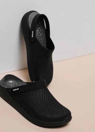 Crocs literide clog black кроксы мужские сабо черные