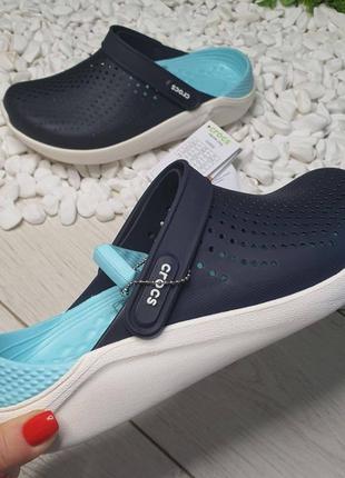 Crocs literide clog navy/almost white кроксы мужские сабо синие