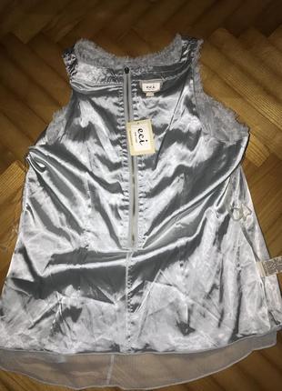 Eci new york-нова срібляста шифонова блуза! р.-l4 фото