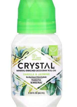 Натуральный шариковый дезодорант crystal body deodorant, с ароматом ванили и жасмина, 66 мл