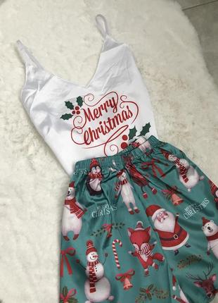 Жіноча шовкова піжама новорічна - женская шелковая пижама