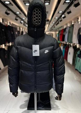 Куртка турция зима с капюшоном пуховик черная короткая теплая дутик зефирка