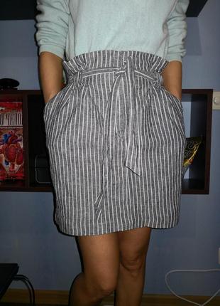 #розвантажуюсь юбка высокая талия волан пояс полоска  miss selfridge шри-ланка1 фото