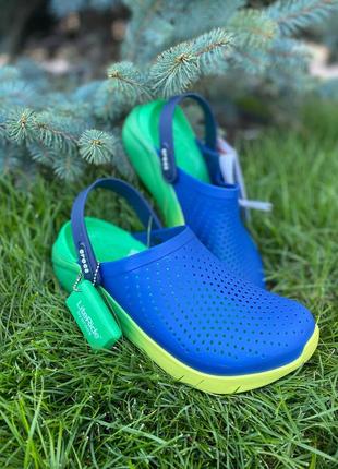 Crocs literide clog blue/green кроксы мужские сабо синие зеленые