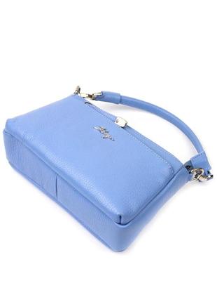 Жіноча сумка шкіряна синя5 фото