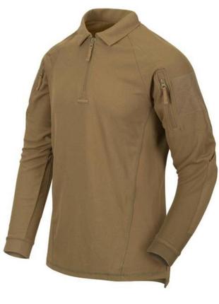 Футболка з довгим рукавом поло helikon-tex range polo shirt, coyote pd-rng-tc-11