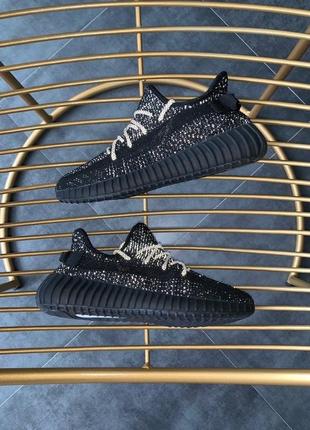 Женские кроссовки adidas yeezy boost 350 v2 black reflective(топ качество) #адидас7 фото