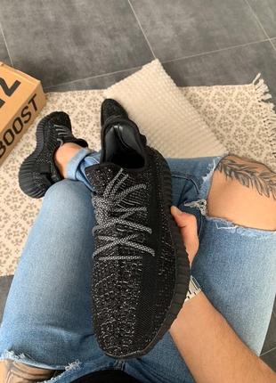 Женские кроссовки adidas yeezy boost 350 v2 black reflective(топ качество) #адидас2 фото