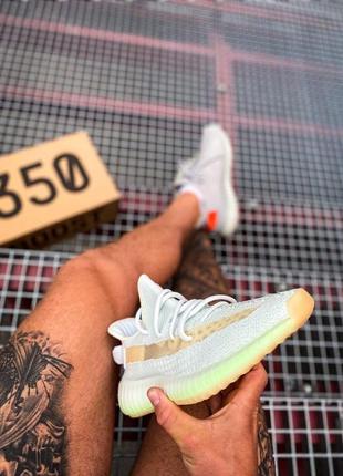 Женские кроссовки adidas yeezy boost 350 v2 "wolf grey/green glow"💥 #адидас