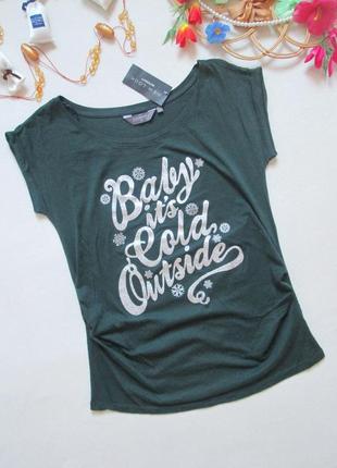 Шикарная футболка для беременных с серебряной надписью new look ❄️💜❄️