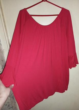 Натуральная-стрейч,трикотажная,женственная блузка,большого размера,ulla popken4 фото