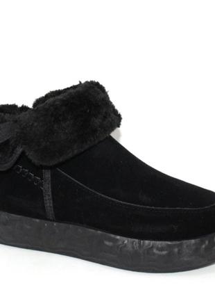Угги женские большой размер , теплые зимние ботинки женские черные3 фото