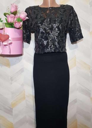 Сукня міді ошатна віскоза паєтки р м від dorothy perkins