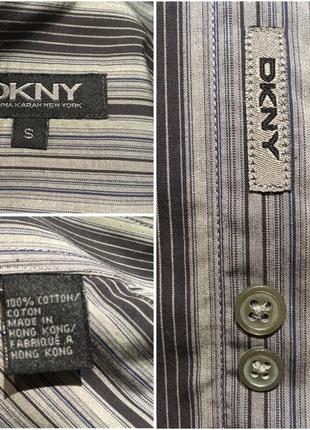 Сіра бавовняна сорочка в смужку dkny розмір s3 фото