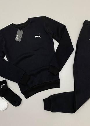 Теплий спортивний костюм puma: світшот-штани
