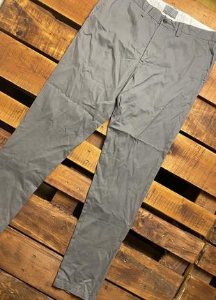 Мужские повседневные хлопковые штаны (брюки) marks&spencer (маркс и спенсер хл-ххлрр новые оригинал серые)