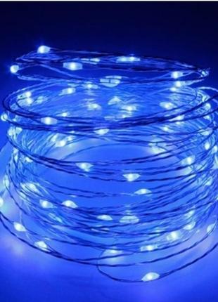 Гирлянда "роса" от сети, 10м, синий свет rv-105 blue, от сети, в кор. 12*6*3см1 фото