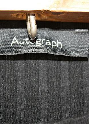 Футболка в рубчик асимметрия черная с крупным люверсом и хвостом autograph (к046)6 фото