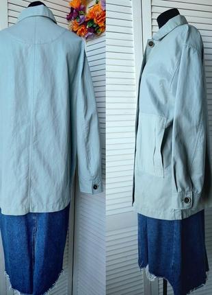 Куртка рубашка пиджак оверсайз цвет грязная бирюза на пуговицах с накладными карманами zara9 фото