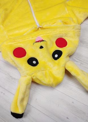 Дитяча махрова піжама - кігурумі пікачу ✨ тепленька піжамка костюм кигуруми для дітей6 фото
