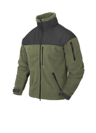 Флісова кофта helikon - tex classic army fleece jacket fleece olive black (bl-caf-fl-16)1 фото