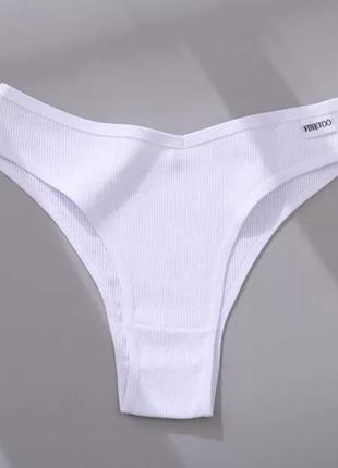 Жіночі трусики в рубчик finetto бразиліяни xl білий