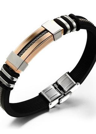 Мужской каучуковый браслет new collection rose gold
