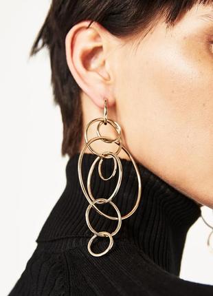 Довгі сережки кільця від h&m