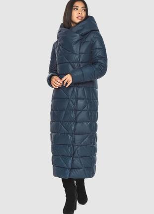 Шикарний зимовий пуховик, пальто, з об'ємним капюшоном, коміром 40