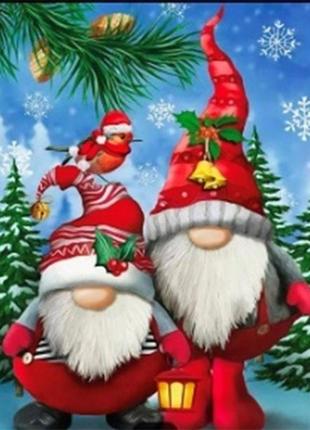 Алмазна вишивка. картина на картоні "різдвянчики" , розмір 21х25