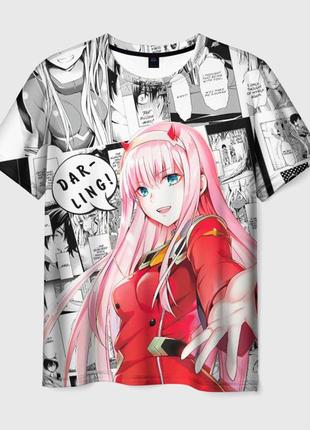 Футболка 3d з принтом «милий у фромсі - zero two»