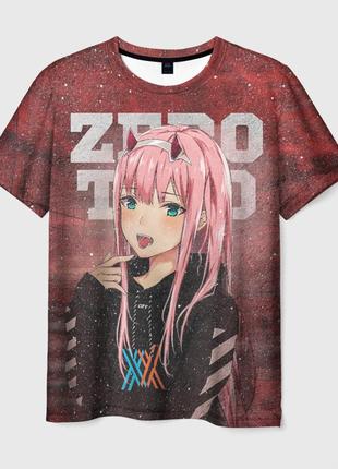 Футболка 3d з принтом «милий у фромсі - zero two»