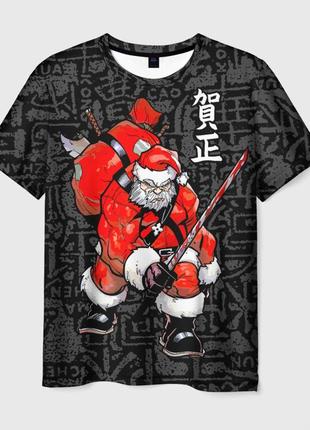Футболка 3d з принтом «santa claus samurai»
