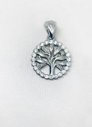 Срібний кулон з кубічним цирконієм "дерево життя" 1,95 г