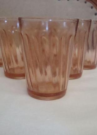 Стопки гранёные 100 гр набор 6 штук цветное стекло ссср № 762