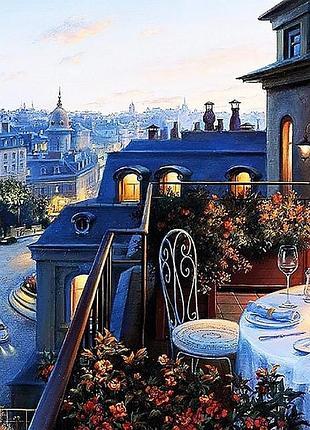 Алмазная вышивка. картина на подрамнике "романтический ужин",  40х50см, квадратные стразы