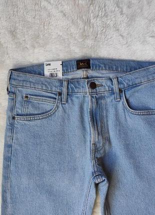 Світлі блакитні щільні чоловічі джинси злитим вузькі скіні прямі жіночі lee luke slim5 фото