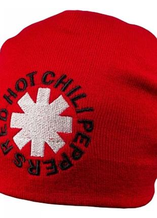 Шапка-біні з вишивкою red hot chili peppers червона