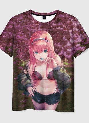 Футболка 3d з принтом «милий у фромсі - zero two»