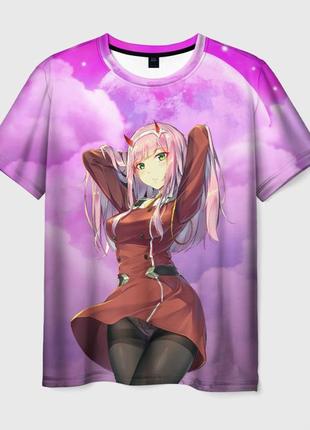 Футболка 3d з принтом «милий у фромсі - zero two»