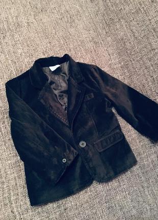 Брендовый велюровый пиджак на мальчика 12-18 мес