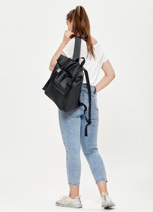 Женский рюкзак ролл sambag rolltop milton черный5 фото