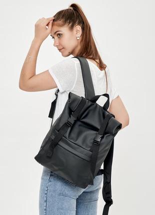 Женский рюкзак ролл sambag rolltop milton черный6 фото