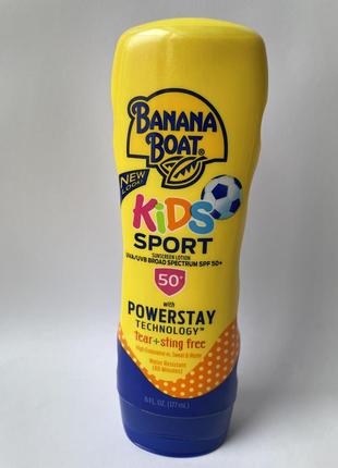 Banana boat kids sport sunscreen lotion spf50+ - дитячий сонцезахисний лосьйон для обличчя та тіла