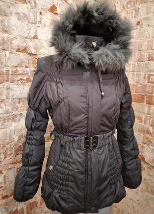 Куртка с капюшоном зима весна серый xs s m