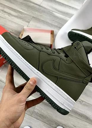 Теплые кроссовки хаки nike lunar winter (зелено/белые) зима камуфляж  найк 2