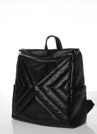 Женский рюкзак-сумка sambag trinity строченный black6 фото